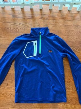 Ralph Lauren RLX Electric Blue Active Top with Contrast Logo Tag